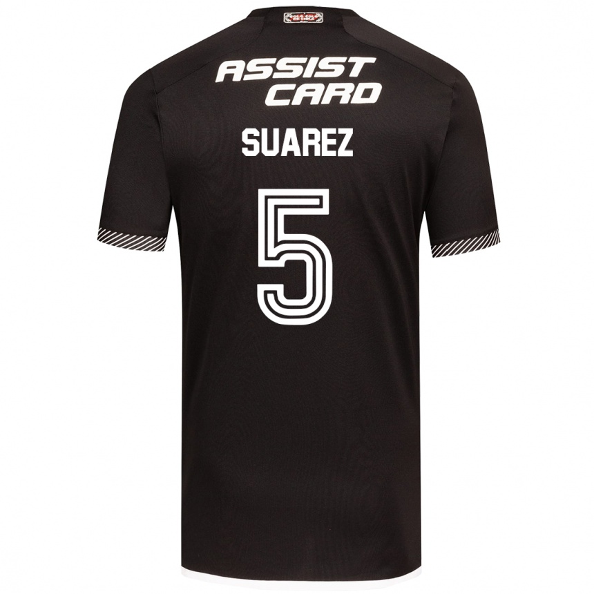 Hombre Fútbol Camiseta Nicolás Suarez #5 Blanco Negro 2ª Equipación 2024/25 Argentina