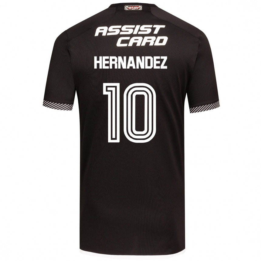 Hombre Fútbol Camiseta Leandro Hernández #10 Blanco Negro 2ª Equipación 2024/25 Argentina