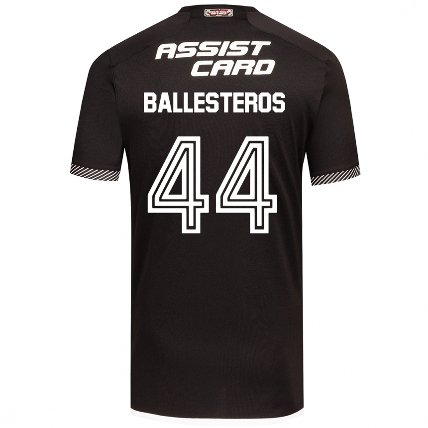 Hombre Fútbol Camiseta Martín Ballesteros #44 Blanco Negro 2ª Equipación 2024/25 Argentina