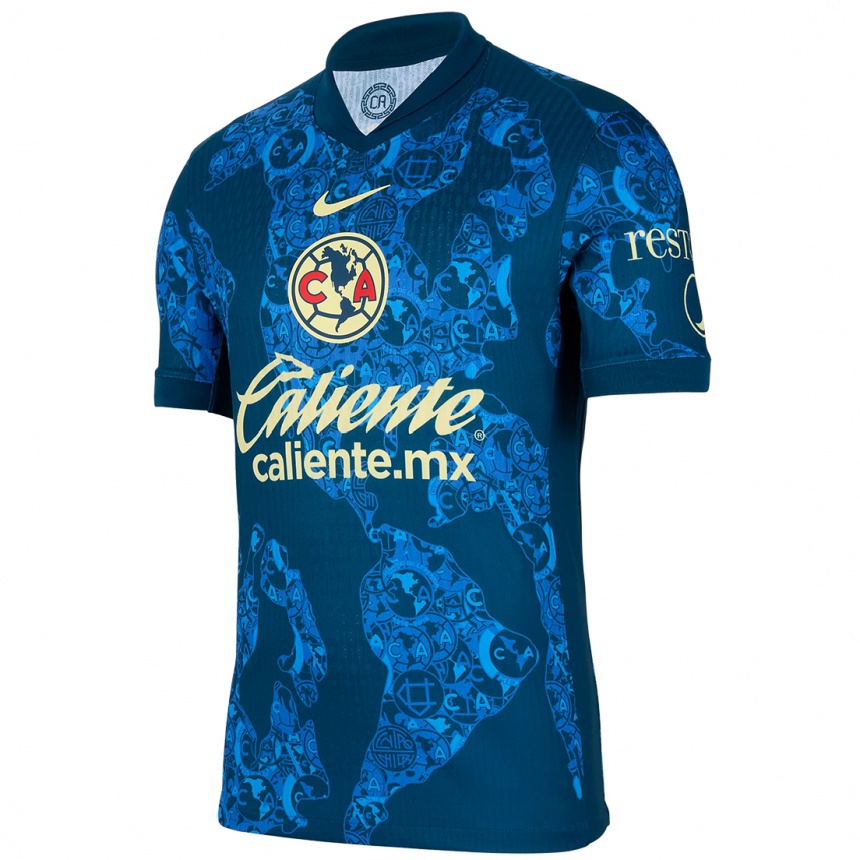 Hombre Fútbol Camiseta Su Nombre #0 Azul Amarillo 2ª Equipación 2024/25 Argentina