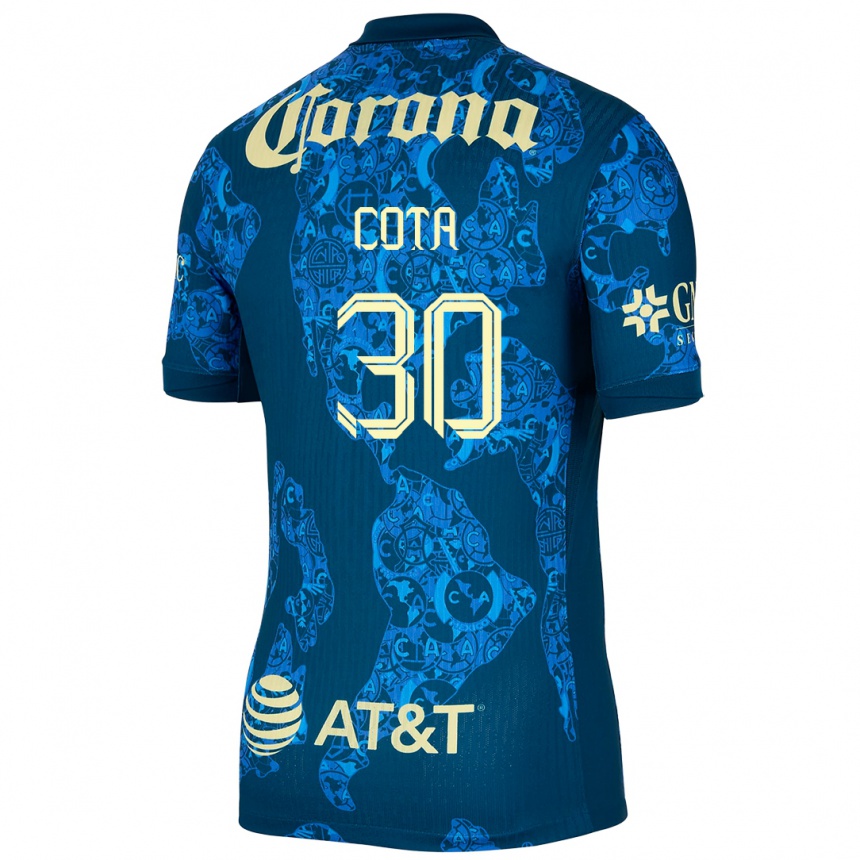 Hombre Fútbol Camiseta Rodolfo Cota #30 Azul Amarillo 2ª Equipación 2024/25 Argentina