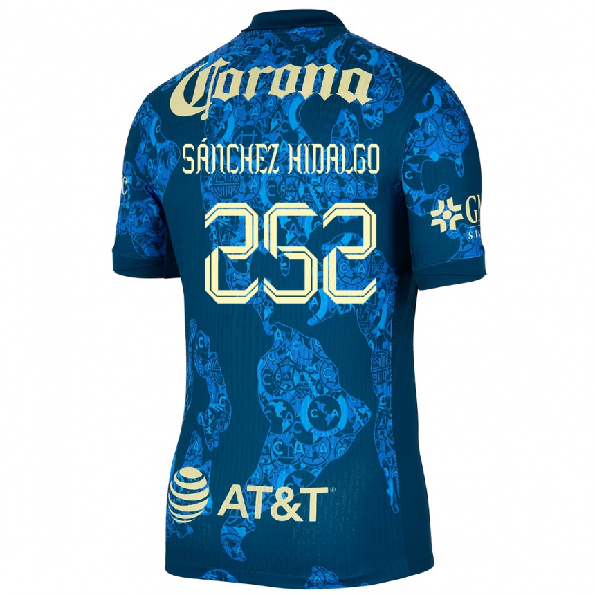 Hombre Fútbol Camiseta Horacio Sánchez Hidalgo #252 Azul Amarillo 2ª Equipación 2024/25 Argentina