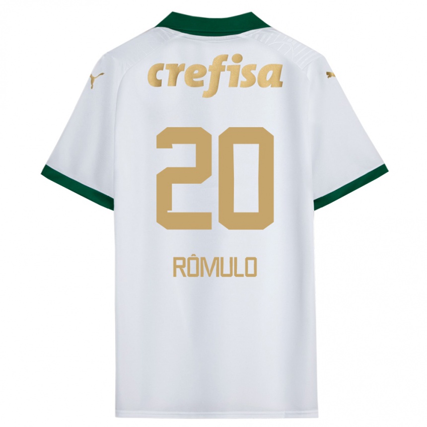 Hombre Fútbol Camiseta Rômulo #20 Blanco Verde 2ª Equipación 2024/25 Argentina