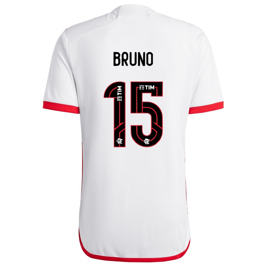 Hombre Fútbol Camiseta Fabrício Bruno #15 Blanco Rojo 2ª Equipación 2024/25 Argentina