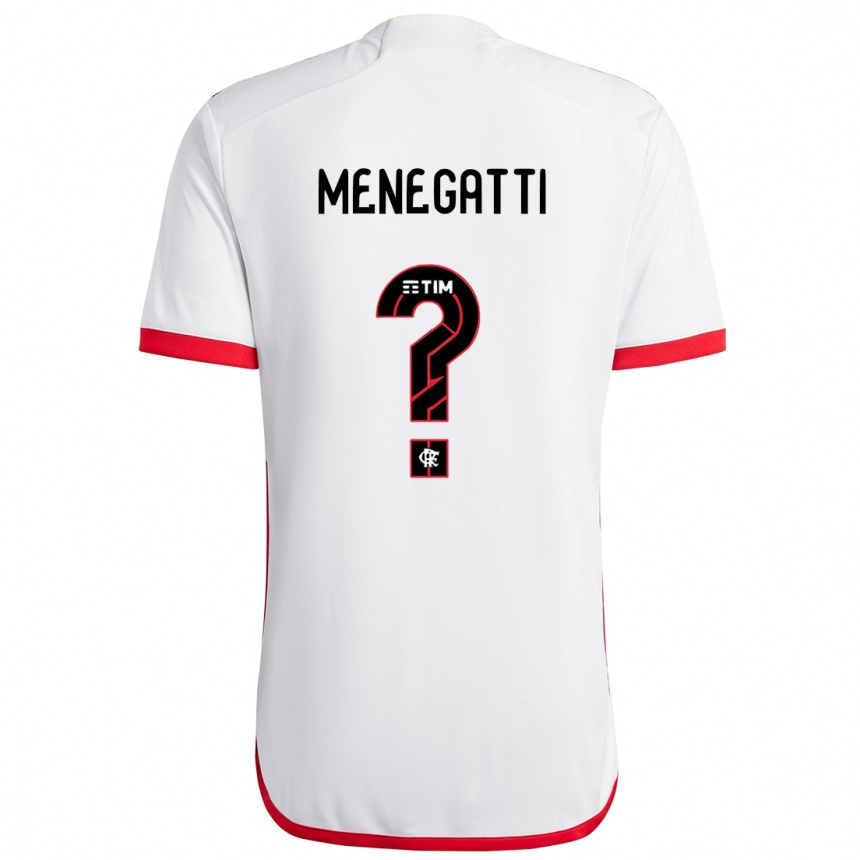 Hombre Fútbol Camiseta Kauan Menegatti #0 Blanco Rojo 2ª Equipación 2024/25 Argentina