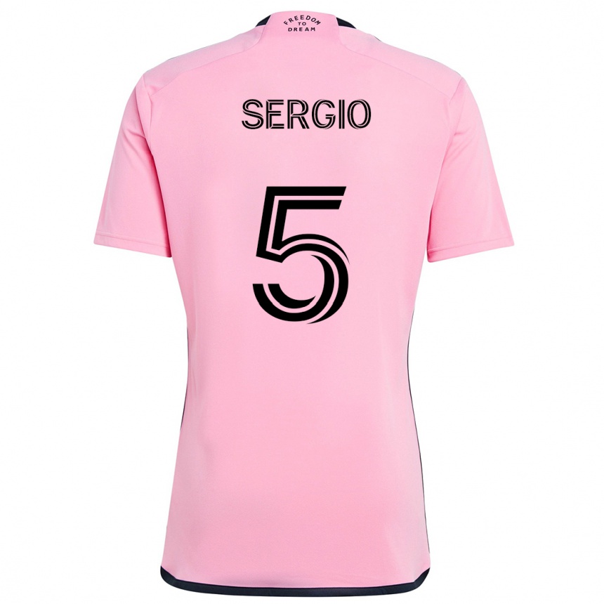 Mujer Fútbol Camiseta Sergio Busquets #5 Rosa 1ª Equipación 2024/25 Argentina