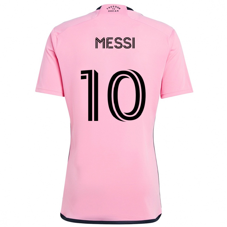 Mujer Fútbol Camiseta Lionel Messi #10 Rosa 1ª Equipación 2024/25 Argentina