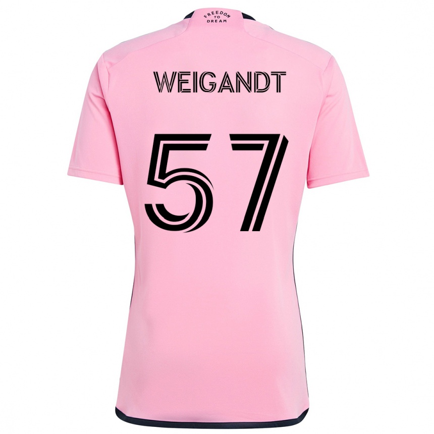 Mujer Fútbol Camiseta Marcelo Weigandt #57 Rosa 1ª Equipación 2024/25 Argentina