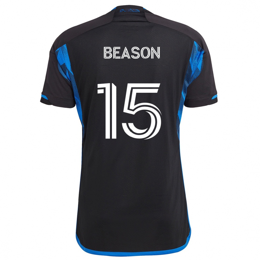 Mujer Fútbol Camiseta Tanner Beason #15 Azul Negro 1ª Equipación 2024/25 Argentina