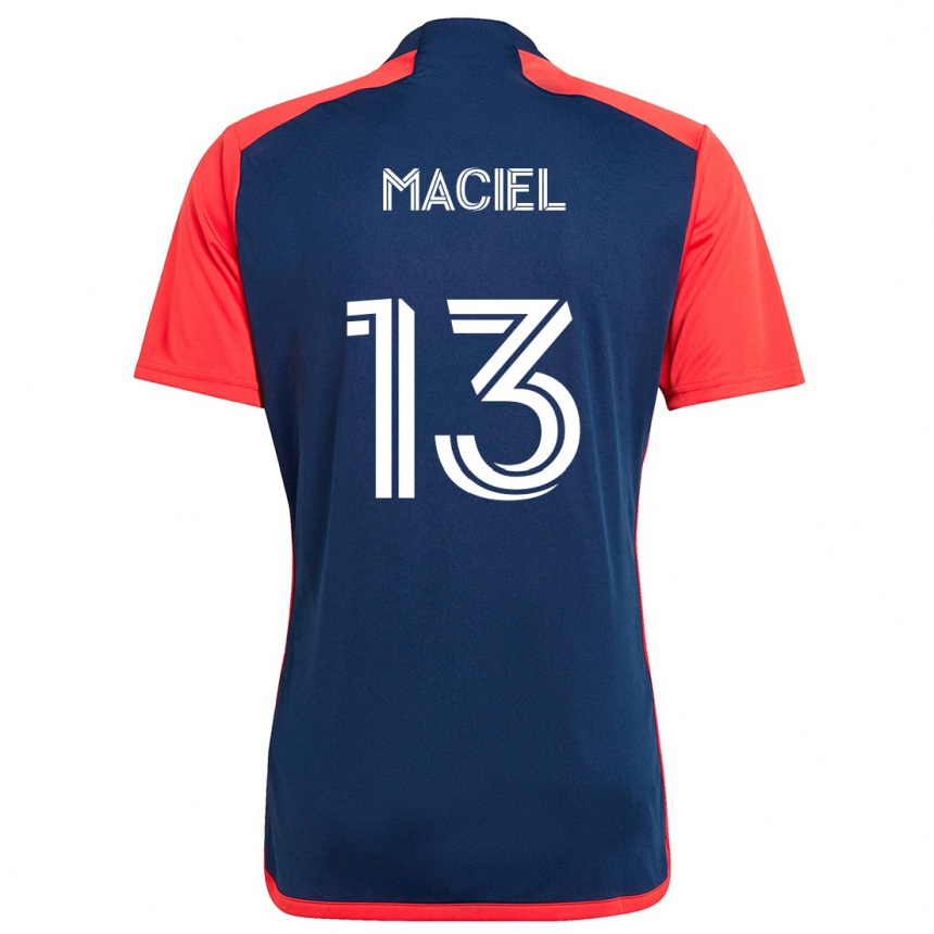 Mujer Fútbol Camiseta Maciel #13 Azul Rojo 1ª Equipación 2024/25 Argentina