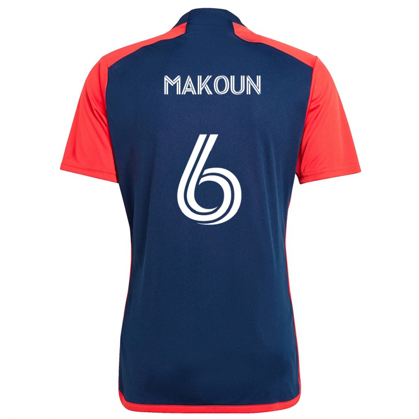 Mujer Fútbol Camiseta Christian Makoun #6 Azul Rojo 1ª Equipación 2024/25 Argentina