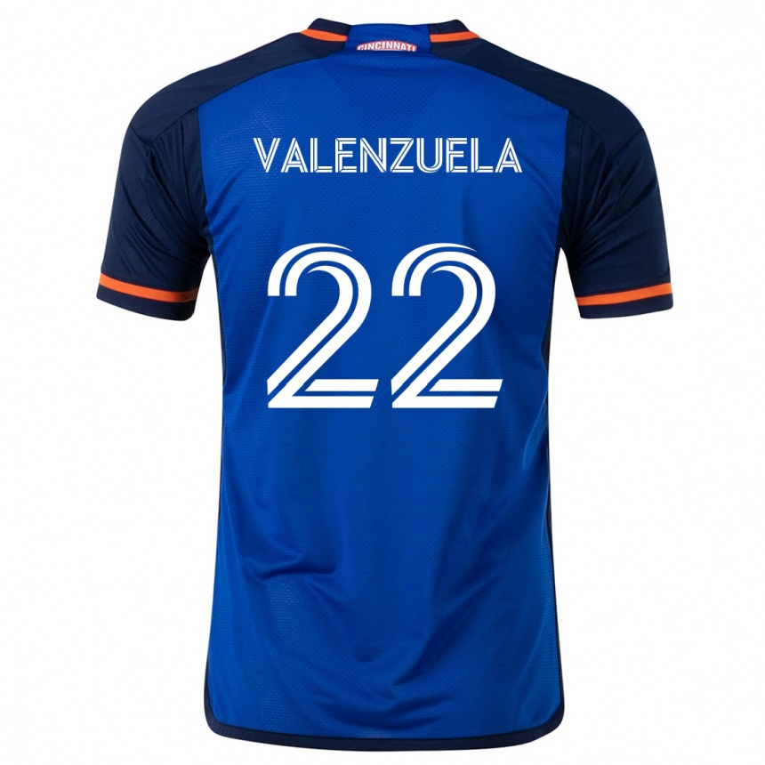 Mujer Fútbol Camiseta Gerardo Valenzuela #22 Azul Blanco 1ª Equipación 2024/25 Argentina