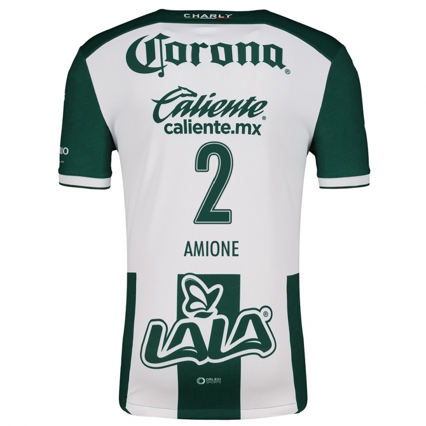 Mujer Fútbol Camiseta Bruno Amione #2 Verde Blanco 1ª Equipación 2024/25 Argentina