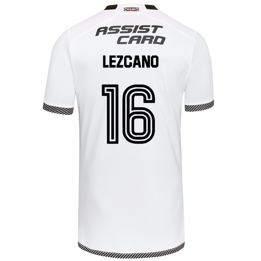 Mujer Fútbol Camiseta Darío Lezcano #16 Blanco Negro 1ª Equipación 2024/25 Argentina