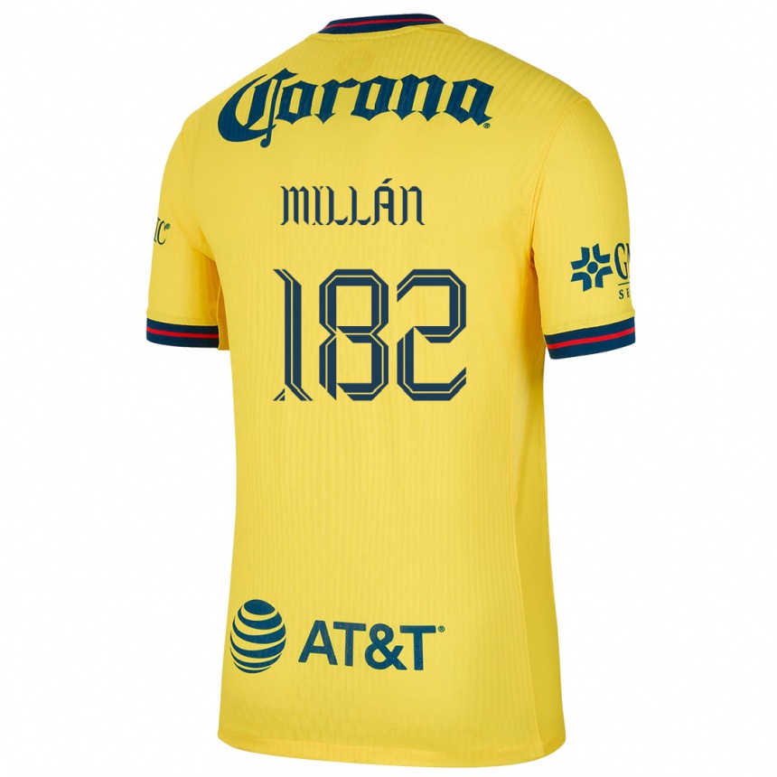 Mujer Fútbol Camiseta Daniel Millán #182 Amarillo Azul 1ª Equipación 2024/25 Argentina