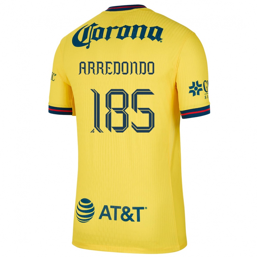 Mujer Fútbol Camiseta Aarón Arredondo #185 Amarillo Azul 1ª Equipación 2024/25 Argentina