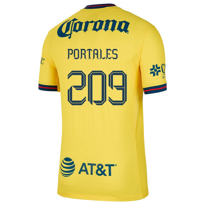 Mujer Fútbol Camiseta Walter Portales #209 Amarillo Azul 1ª Equipación 2024/25 Argentina