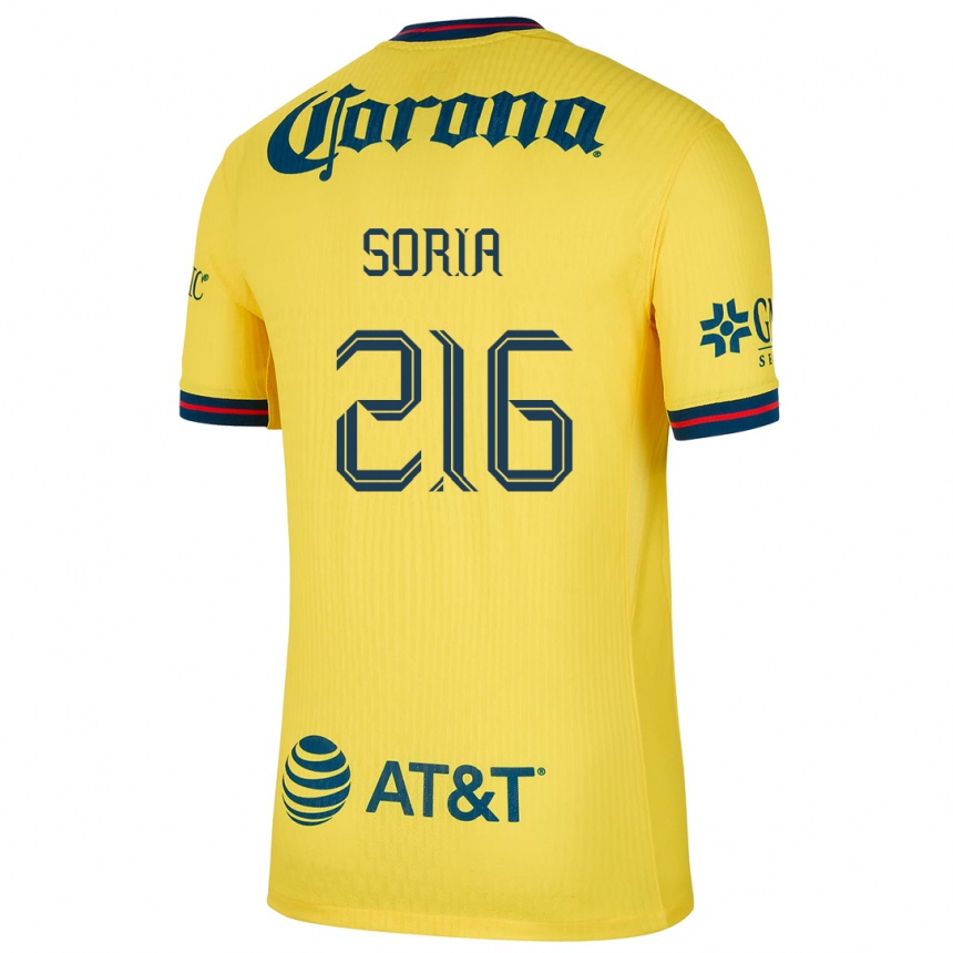 Mujer Fútbol Camiseta Emiliano Soria #216 Amarillo Azul 1ª Equipación 2024/25 Argentina