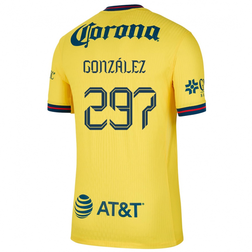 Mujer Fútbol Camiseta Océlotl González #297 Amarillo Azul 1ª Equipación 2024/25 Argentina