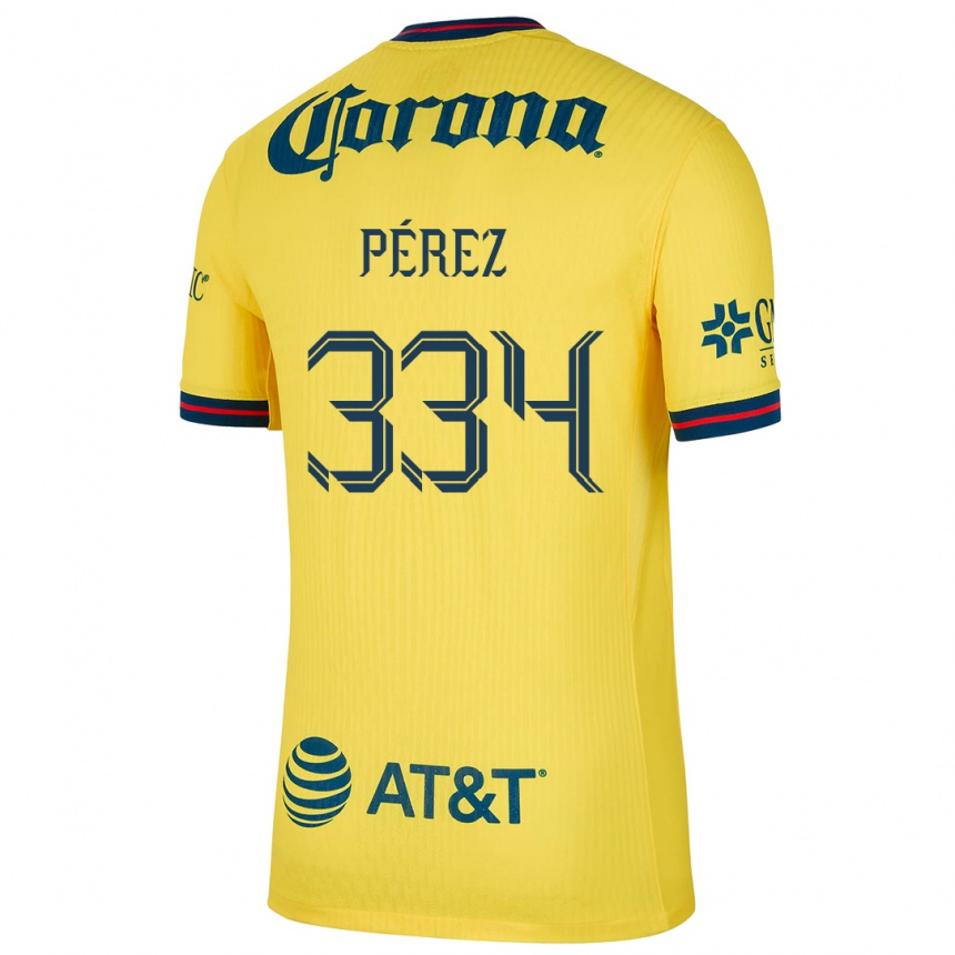 Mujer Fútbol Camiseta Diego Pérez #334 Amarillo Azul 1ª Equipación 2024/25 Argentina