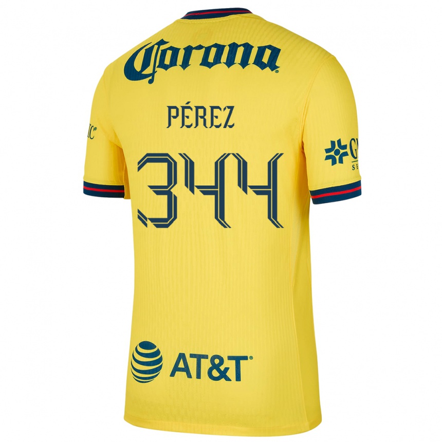 Mujer Fútbol Camiseta Froylan Pérez #344 Amarillo Azul 1ª Equipación 2024/25 Argentina