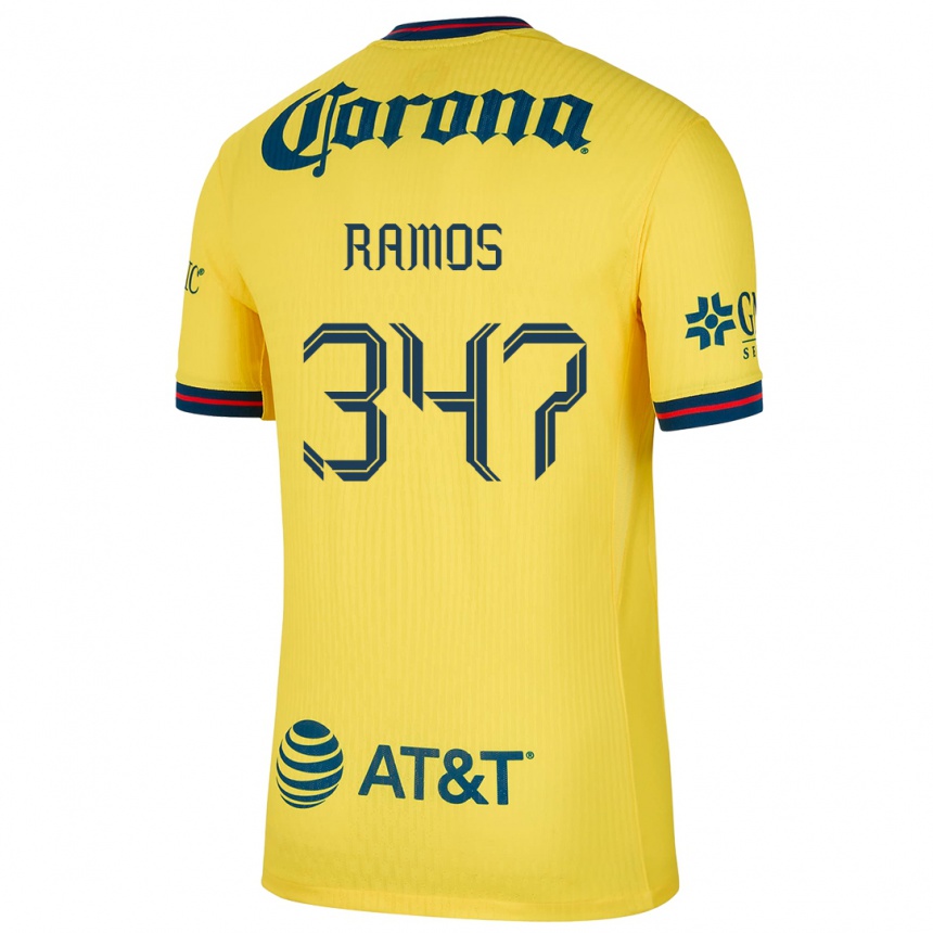 Mujer Fútbol Camiseta Luis Ramos #347 Amarillo Azul 1ª Equipación 2024/25 Argentina