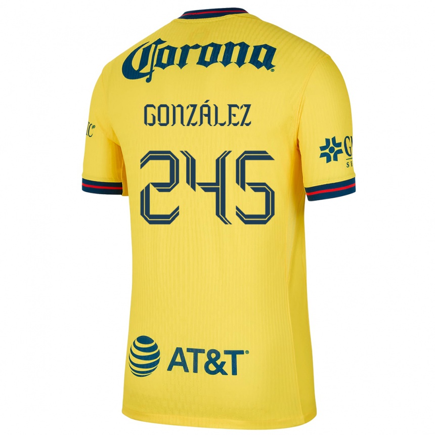 Mujer Fútbol Camiseta Enrique González #245 Amarillo Azul 1ª Equipación 2024/25 Argentina