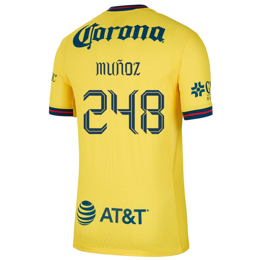 Mujer Fútbol Camiseta Diego Muñoz #248 Amarillo Azul 1ª Equipación 2024/25 Argentina