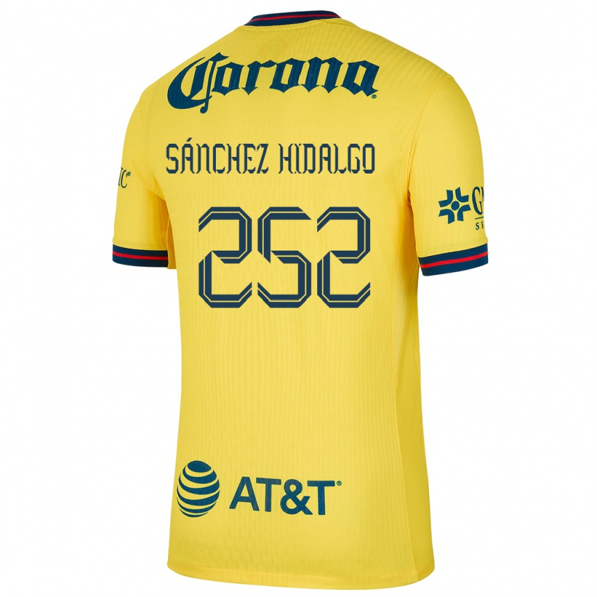 Mujer Fútbol Camiseta Horacio Sánchez Hidalgo #252 Amarillo Azul 1ª Equipación 2024/25 Argentina