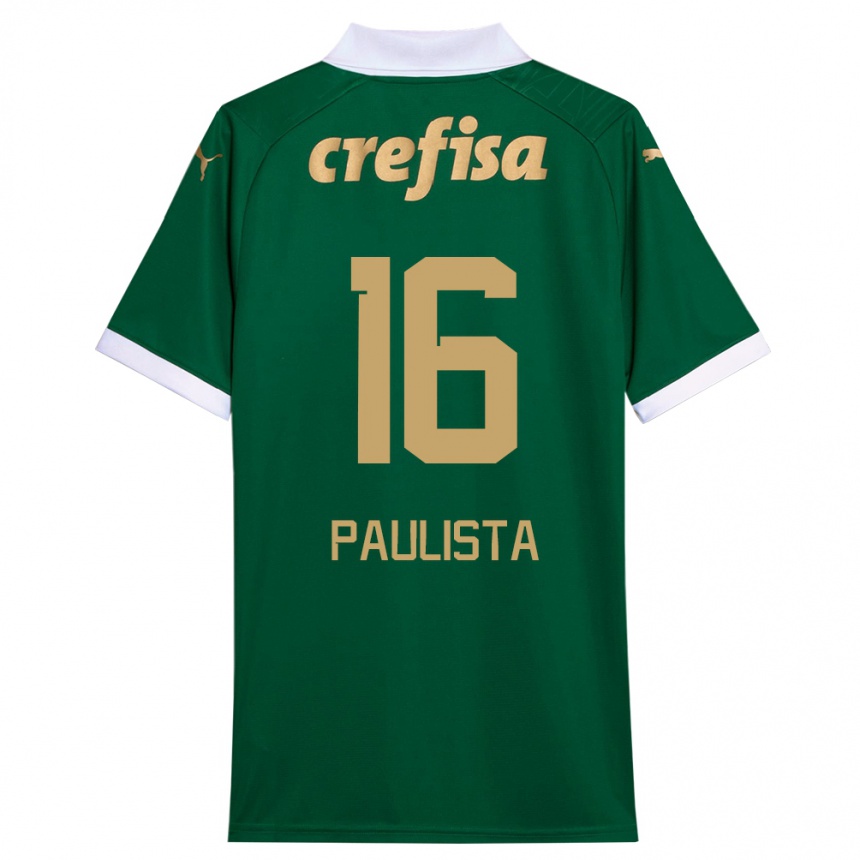 Mujer Fútbol Camiseta Caio Paulista #16 Verde Blanco 1ª Equipación 2024/25 Argentina