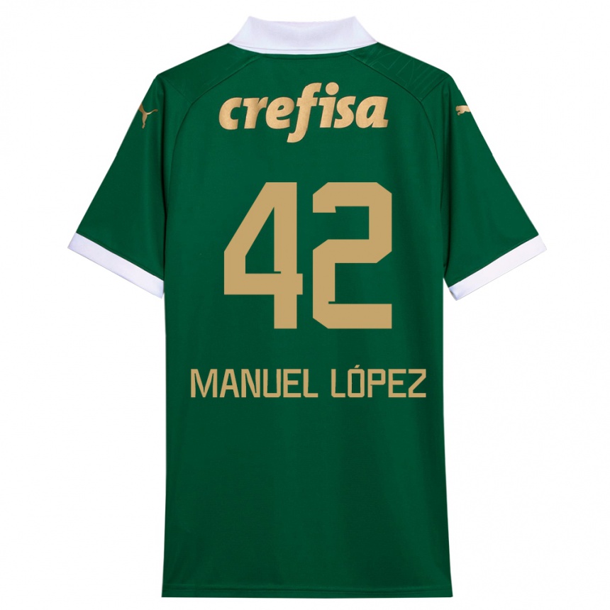 Mujer Fútbol Camiseta José Manuel López #42 Verde Blanco 1ª Equipación 2024/25 Argentina