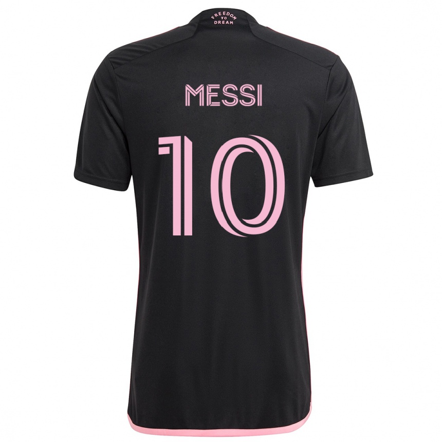 Mujer Fútbol Camiseta Lionel Messi #10 Negro 2ª Equipación 2024/25 Argentina