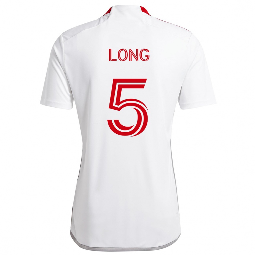 Mujer Fútbol Camiseta Kevin Long #5 Blanco Rojo 2ª Equipación 2024/25 Argentina