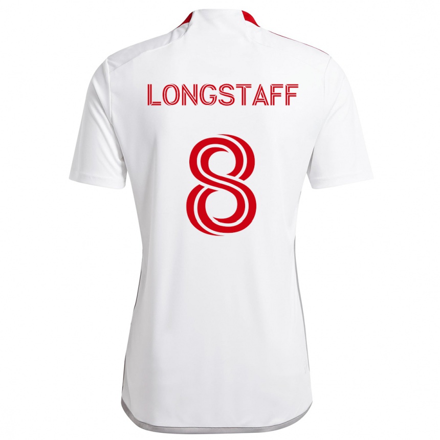 Mujer Fútbol Camiseta Matty Longstaff #8 Blanco Rojo 2ª Equipación 2024/25 Argentina