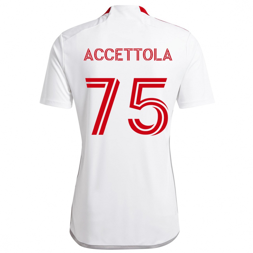 Mujer Fútbol Camiseta Luca Accettola #75 Blanco Rojo 2ª Equipación 2024/25 Argentina