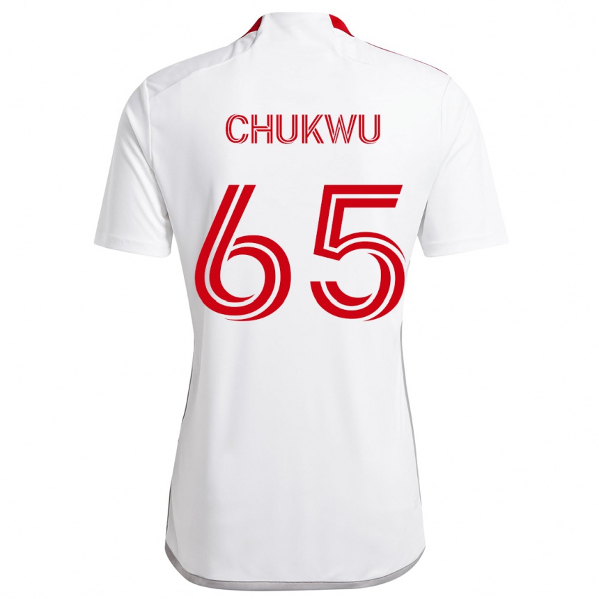 Mujer Fútbol Camiseta Joses Chukwu #65 Blanco Rojo 2ª Equipación 2024/25 Argentina