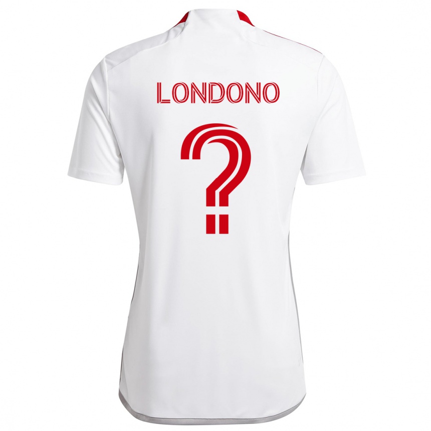 Mujer Fútbol Camiseta Tyler Londono #0 Blanco Rojo 2ª Equipación 2024/25 Argentina