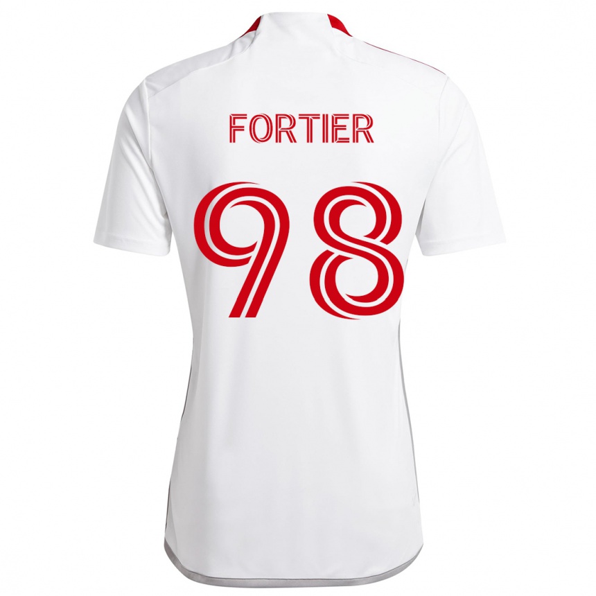 Mujer Fútbol Camiseta Kristjan Fortier #98 Blanco Rojo 2ª Equipación 2024/25 Argentina