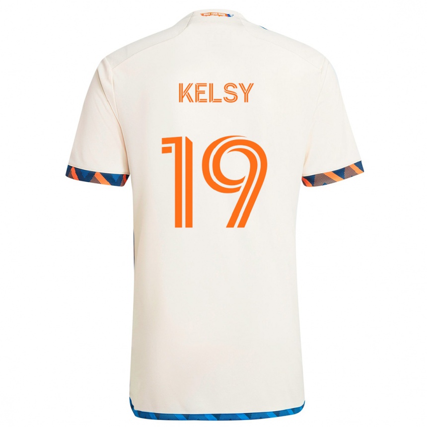 Mujer Fútbol Camiseta Kevin Kelsy #19 Blanco Naranja 2ª Equipación 2024/25 Argentina