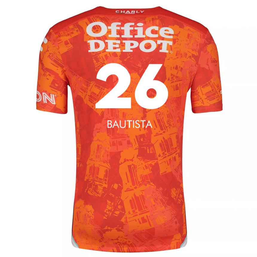 Mujer Fútbol Camiseta Alán Bautista #26 Naranja Blanco 2ª Equipación 2024/25 Argentina