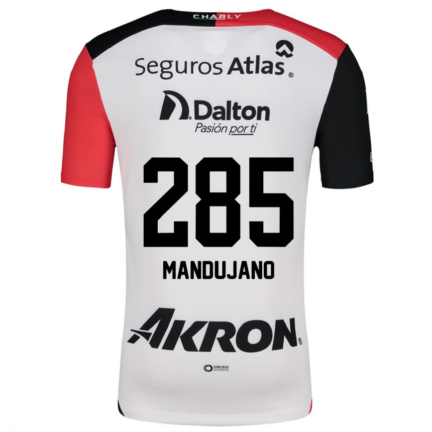 Mujer Fútbol Camiseta Sebastián Mandujano #285 Blanco Rojo Negro 2ª Equipación 2024/25 Argentina