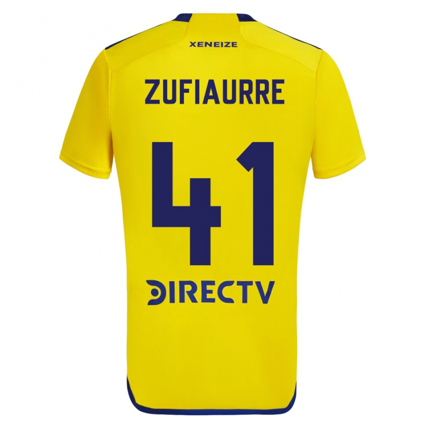 Mujer Fútbol Camiseta Iker Zufiaurre #41 Amarillo Azul 2ª Equipación 2024/25 Argentina