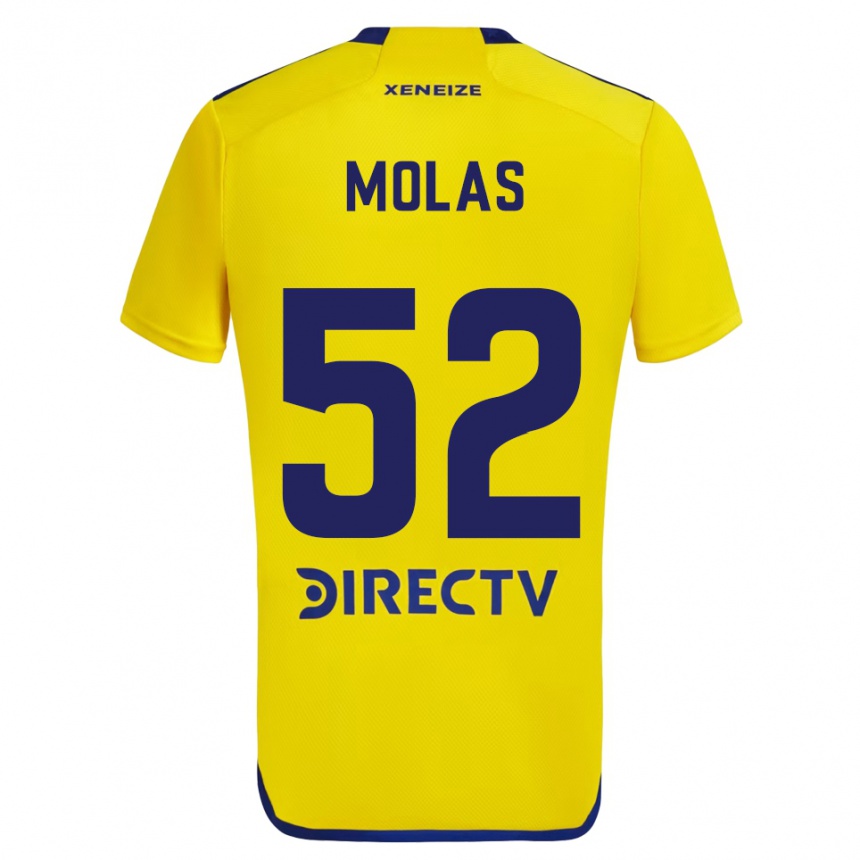 Mujer Fútbol Camiseta Walter Molas #52 Amarillo Azul 2ª Equipación 2024/25 Argentina