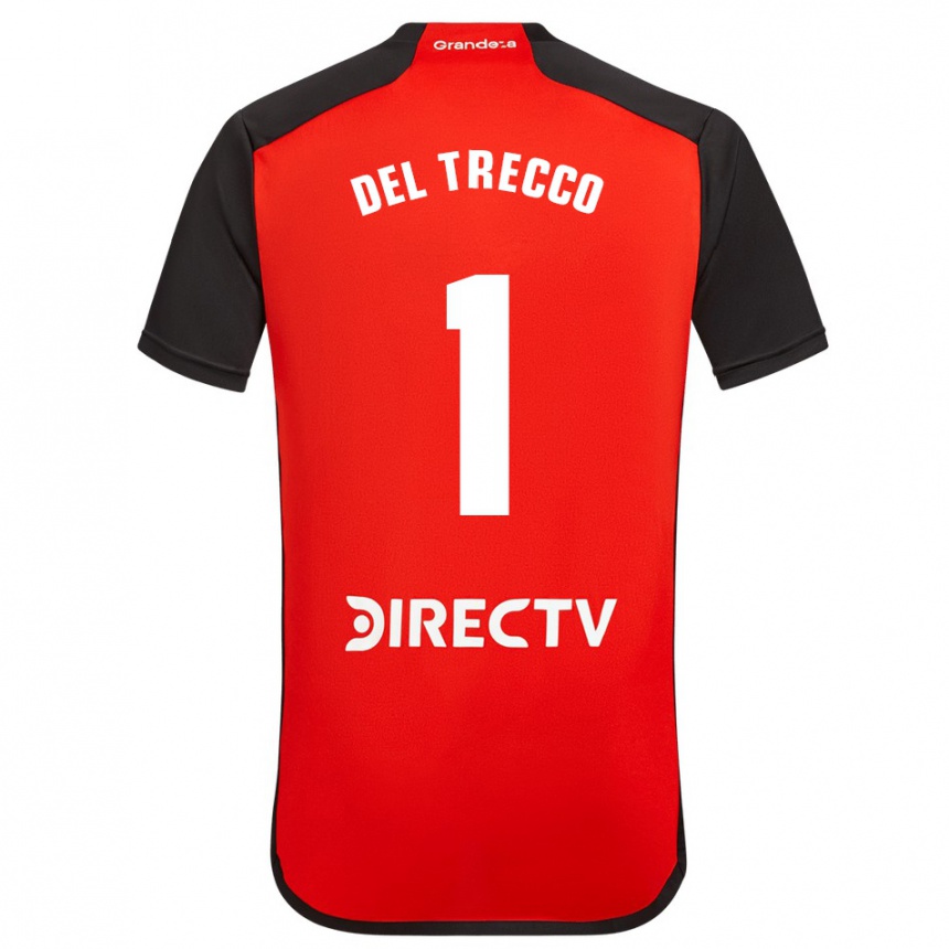 Mujer Fútbol Camiseta Martina Del Trecco #1 Rojo Negro Blanco 2ª Equipación 2024/25 Argentina