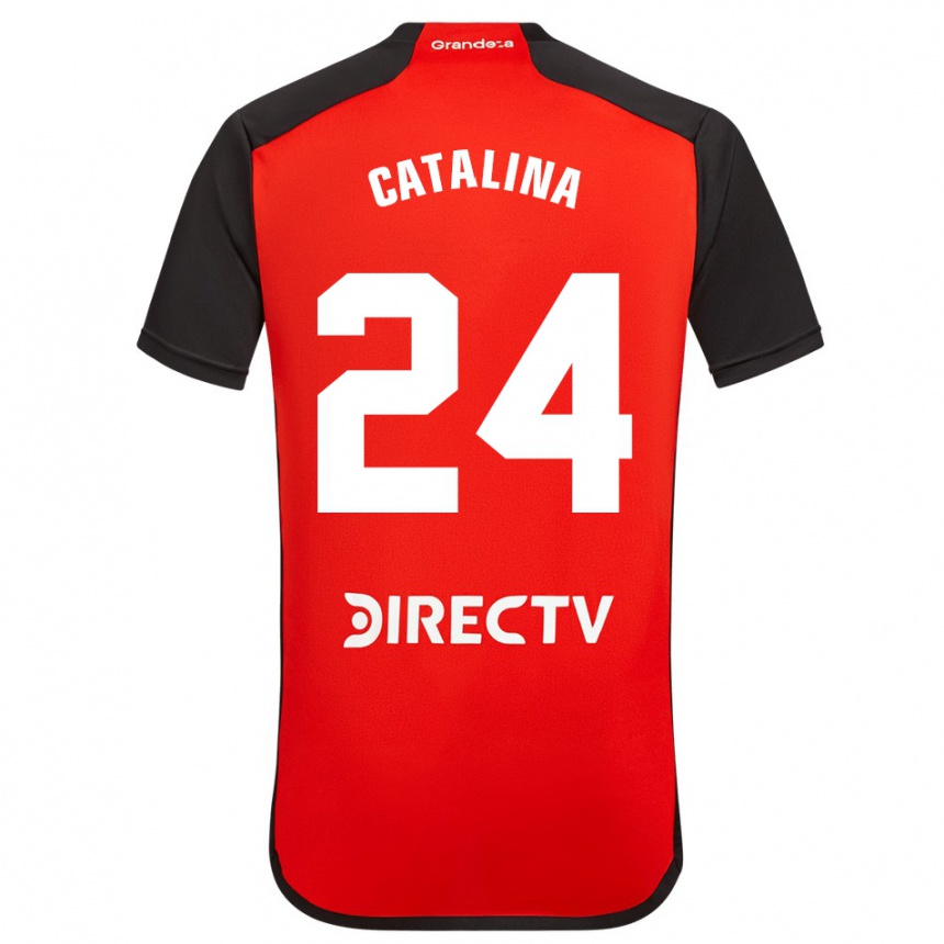 Mujer Fútbol Camiseta Catalina Julia Primo #24 Rojo Negro Blanco 2ª Equipación 2024/25 Argentina