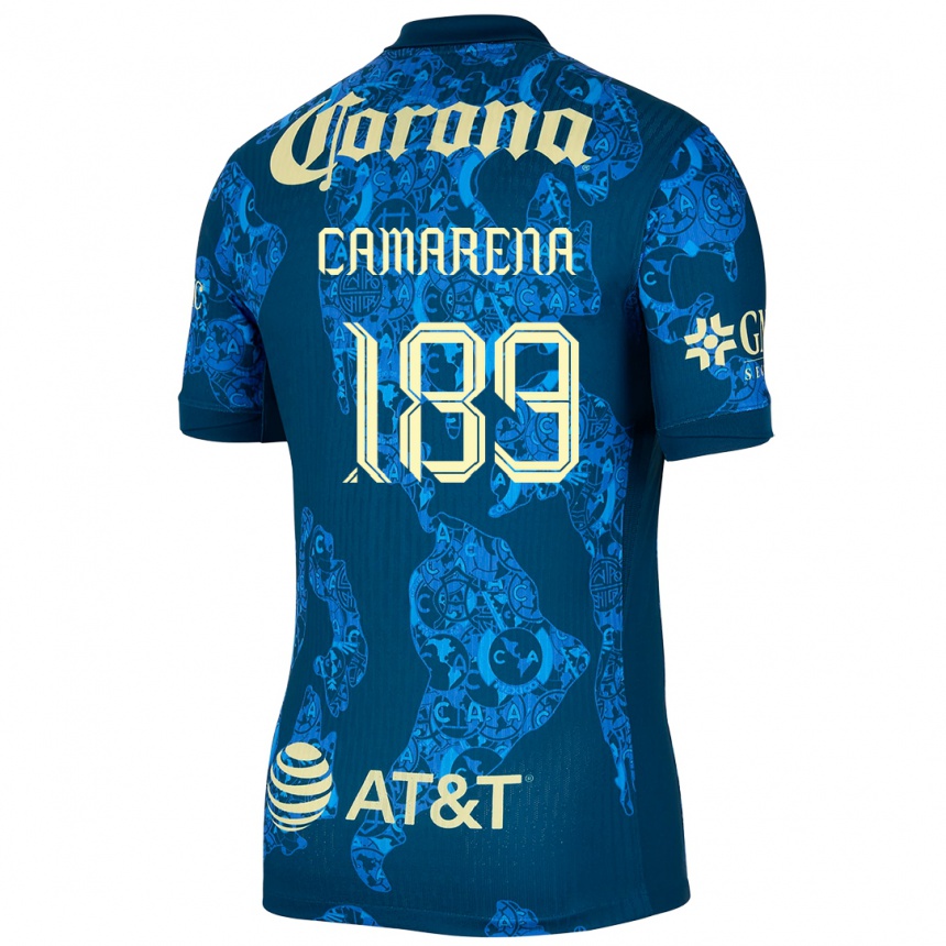 Mujer Fútbol Camiseta Luis Camarena #189 Azul Amarillo 2ª Equipación 2024/25 Argentina