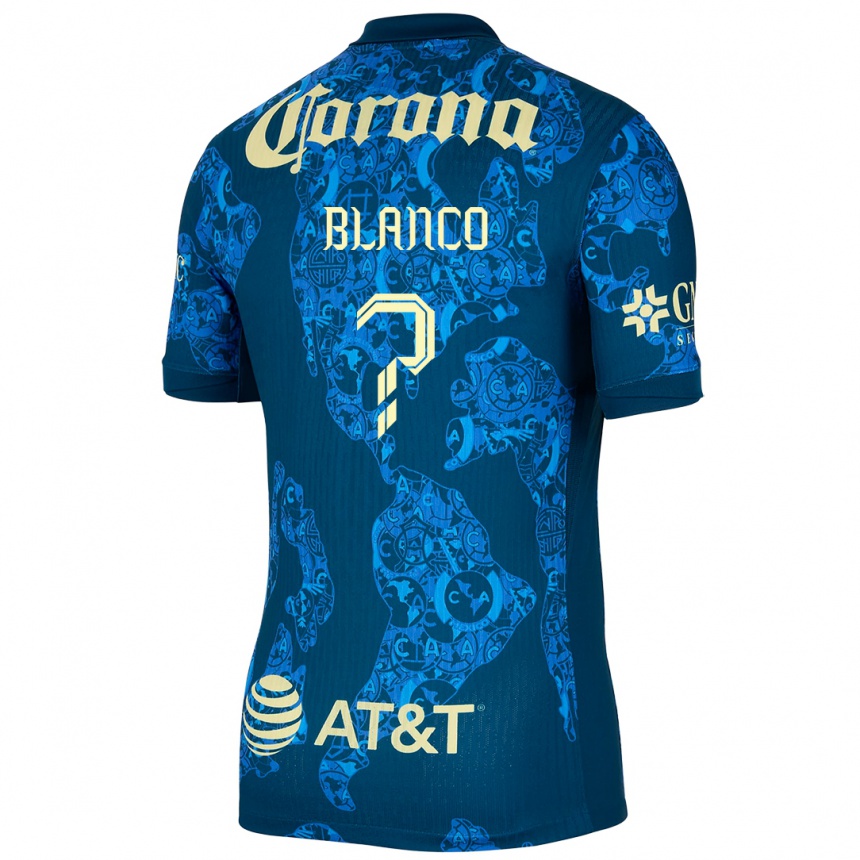 Mujer Fútbol Camiseta Lionel Blanco #0 Azul Amarillo 2ª Equipación 2024/25 Argentina