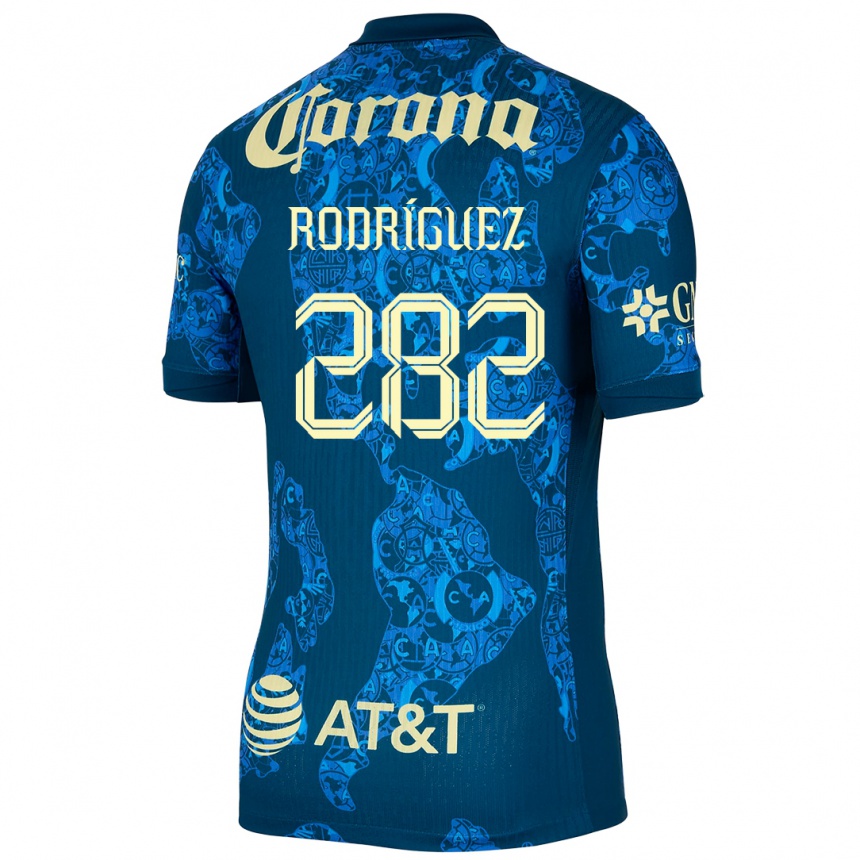 Mujer Fútbol Camiseta Francisco Rodríguez #282 Azul Amarillo 2ª Equipación 2024/25 Argentina