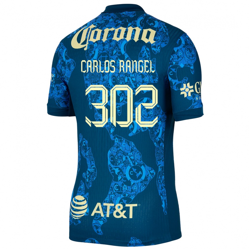 Mujer Fútbol Camiseta Juan Carlos Rangel #302 Azul Amarillo 2ª Equipación 2024/25 Argentina