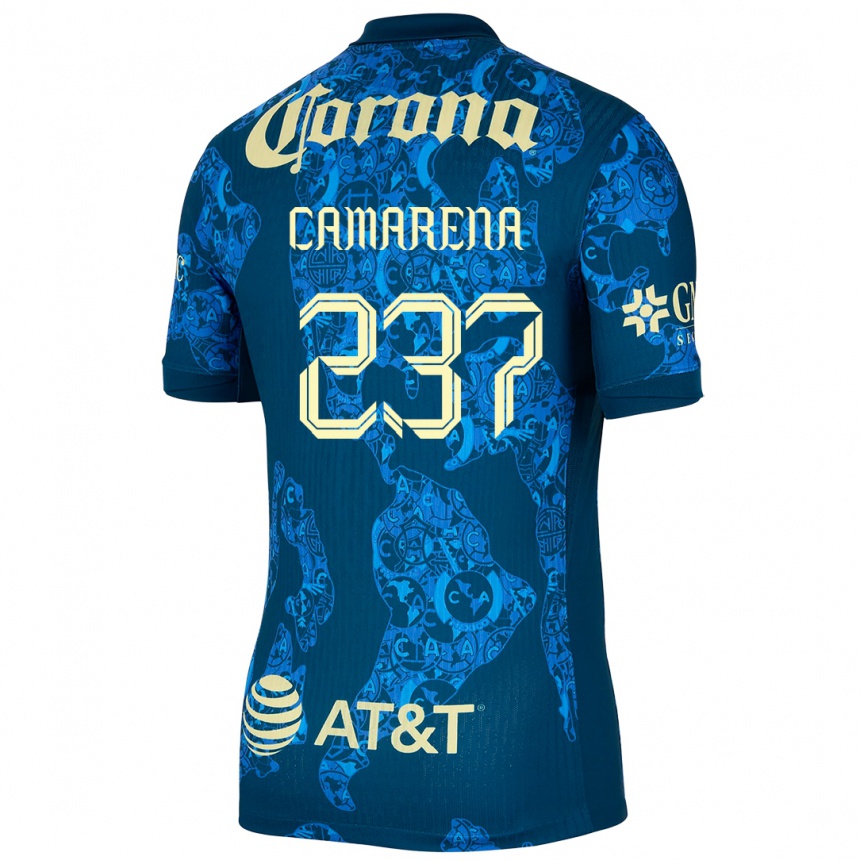 Mujer Fútbol Camiseta Santiago Camarena #237 Azul Amarillo 2ª Equipación 2024/25 Argentina